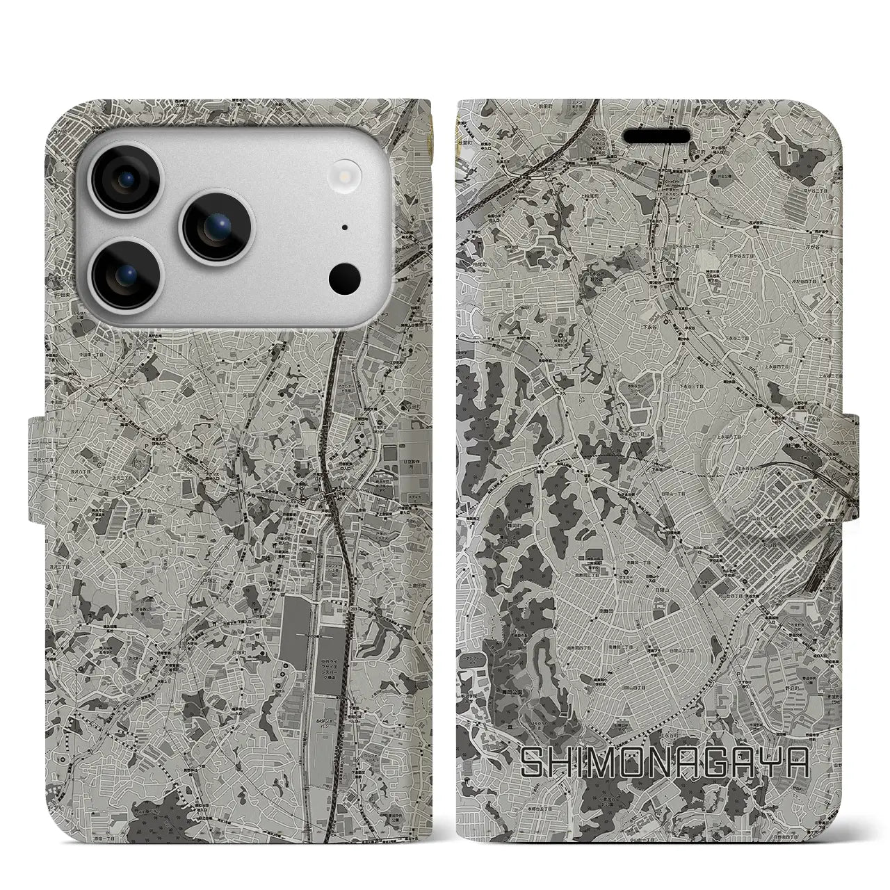 【下永谷(神奈川県)】地図柄iPhoneケース(手帳タイプ)