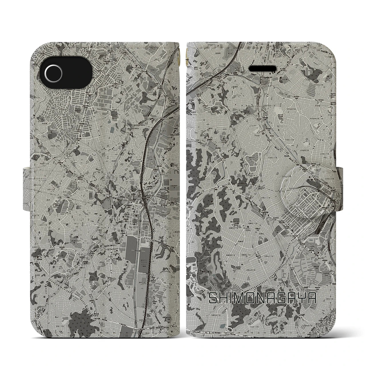 【下永谷(神奈川県)】地図柄iPhoneケース(手帳タイプ)