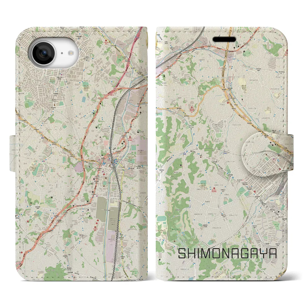 【下永谷(神奈川県)】地図柄iPhoneケース(手帳タイプ)