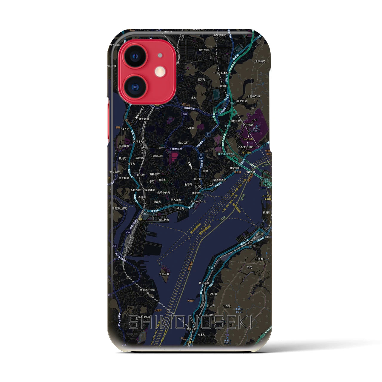 【下関2(山口県)】地図柄iPhoneケース(バックカバータイプ)