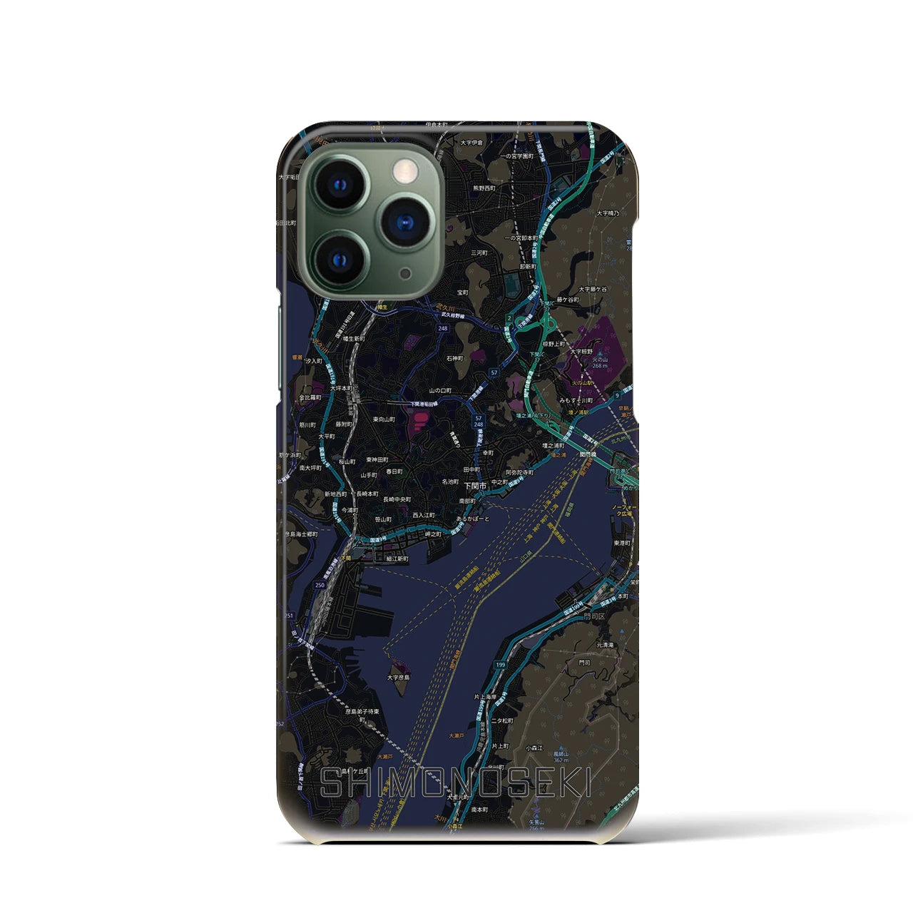 【下関2(山口県)】地図柄iPhoneケース(バックカバータイプ)