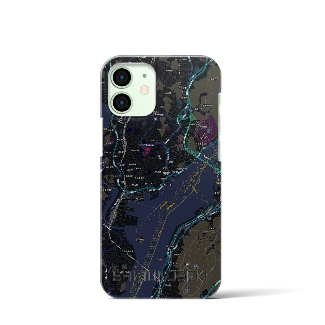 【下関2(山口県)】地図柄iPhoneケース(バックカバータイプ)
