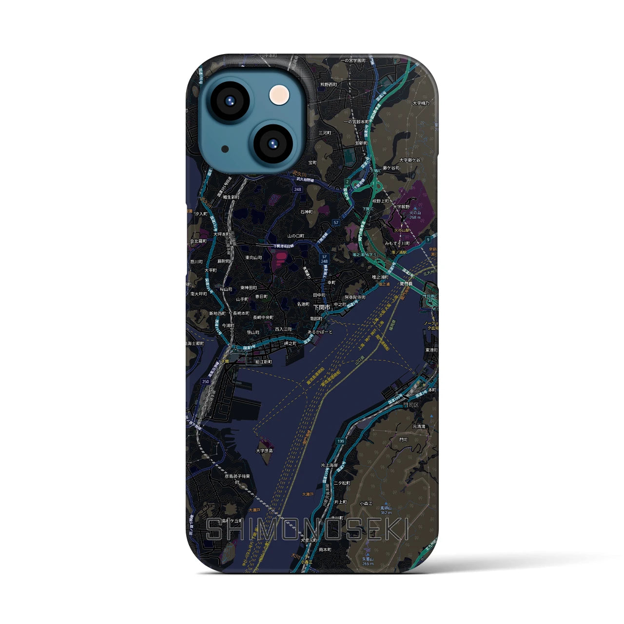 【下関2(山口県)】地図柄iPhoneケース(バックカバータイプ)