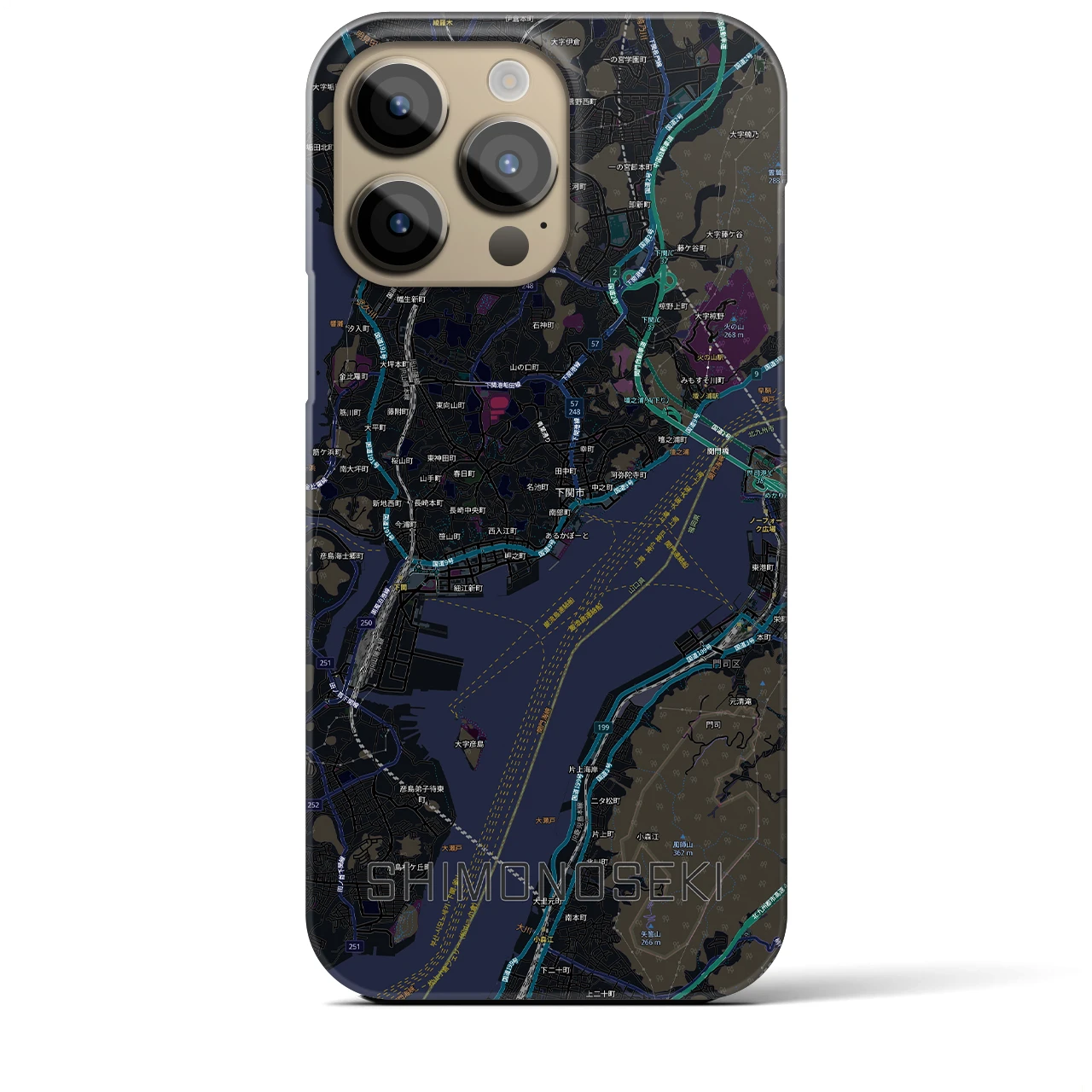 【下関2(山口県)】地図柄iPhoneケース(バックカバータイプ)