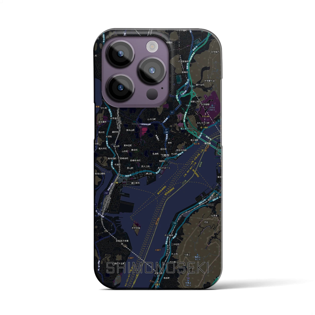 【下関2(山口県)】地図柄iPhoneケース(バックカバータイプ)