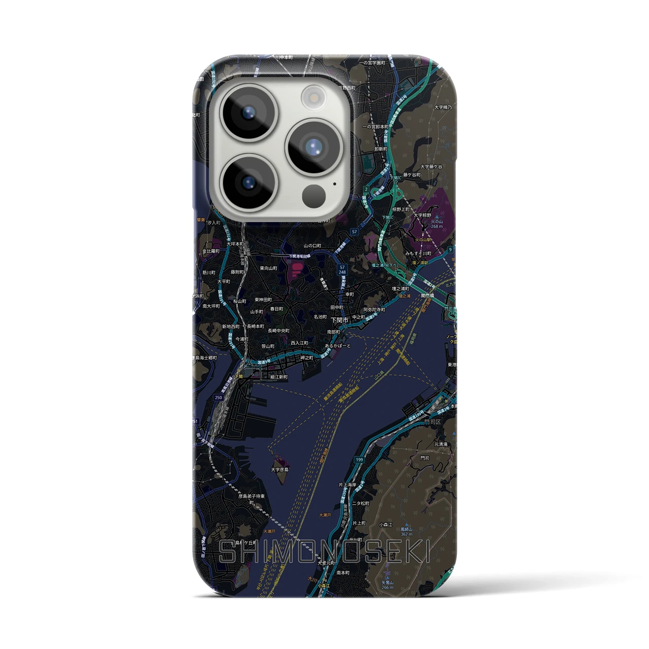 【下関2(山口県)】地図柄iPhoneケース(バックカバータイプ)