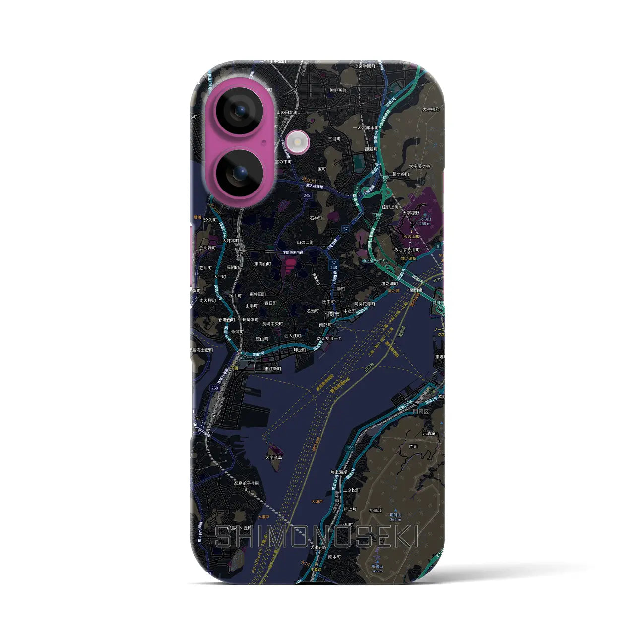 【下関2(山口県)】地図柄iPhoneケース(バックカバータイプ)