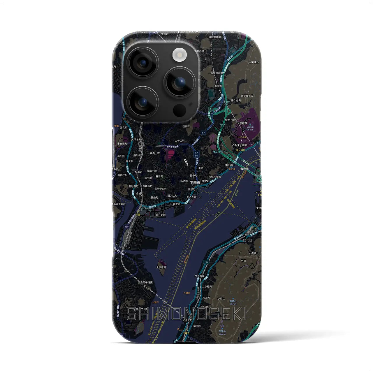 【下関2(山口県)】地図柄iPhoneケース(バックカバータイプ)