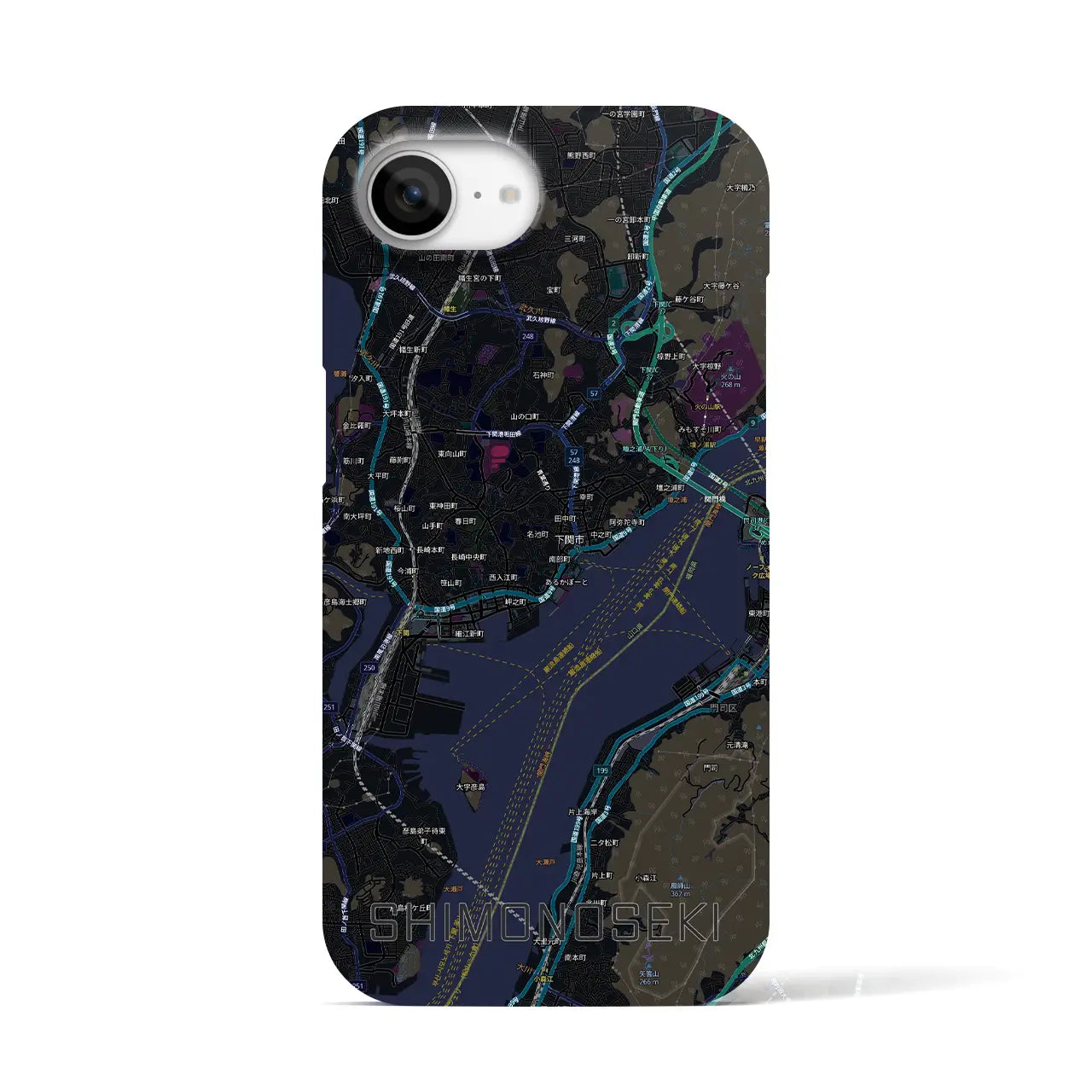 【下関2(山口県)】地図柄iPhoneケース(バックカバータイプ)