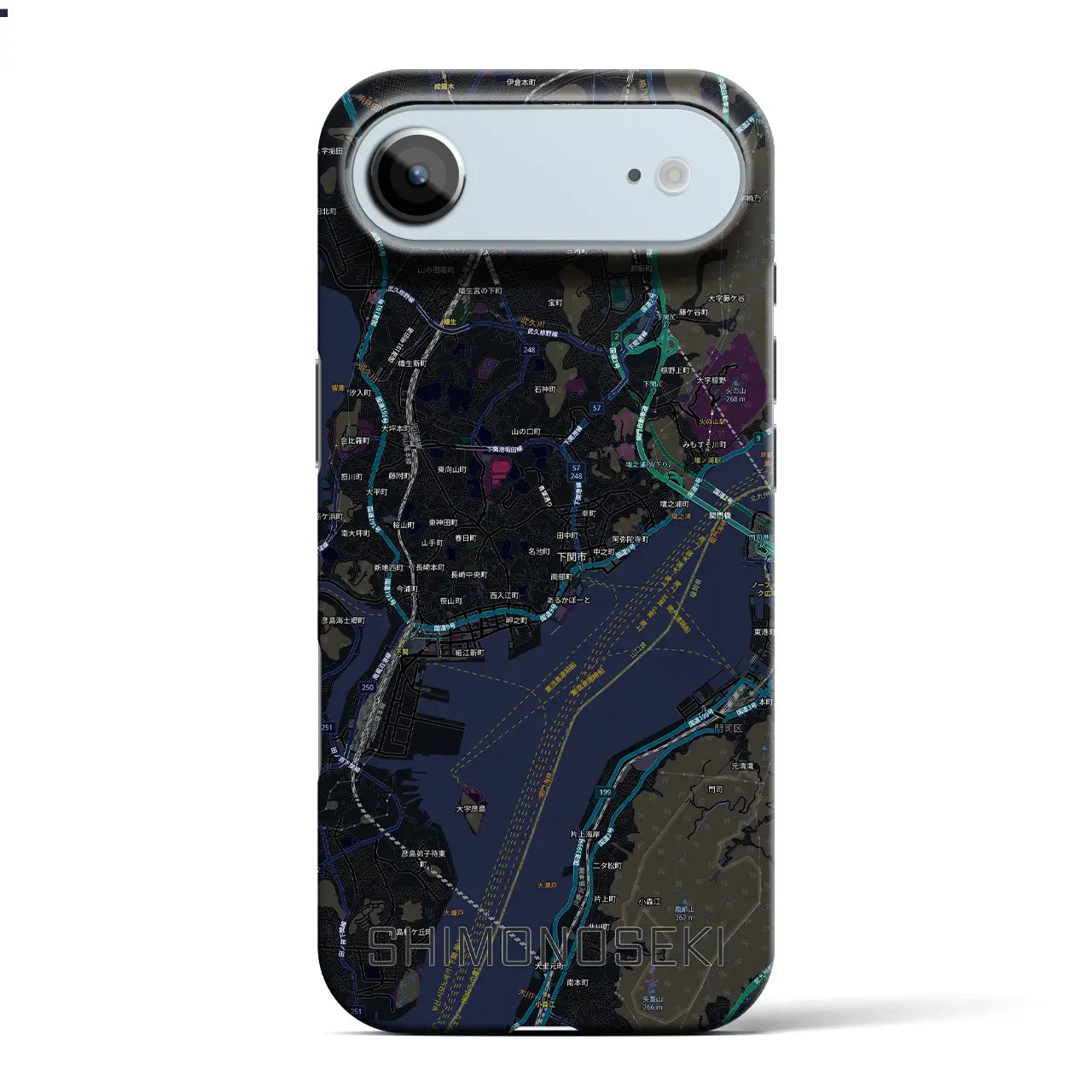 【下関2(山口県)】地図柄iPhoneケース(バックカバータイプ)