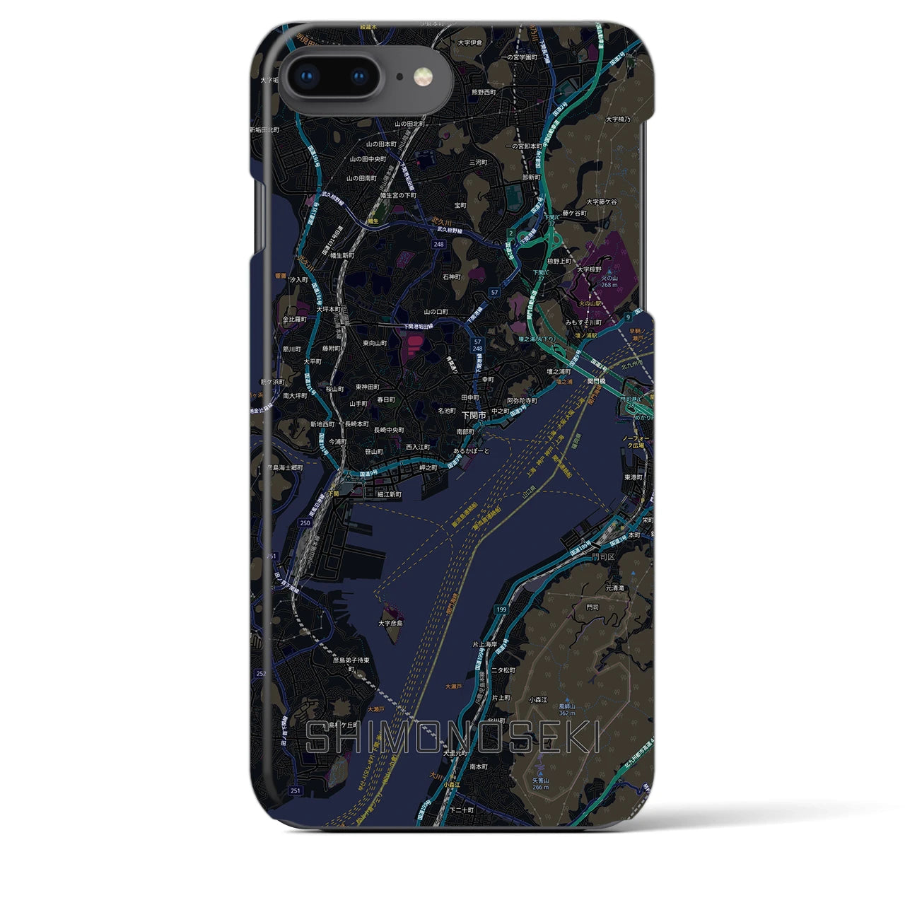 【下関2(山口県)】地図柄iPhoneケース(バックカバータイプ)