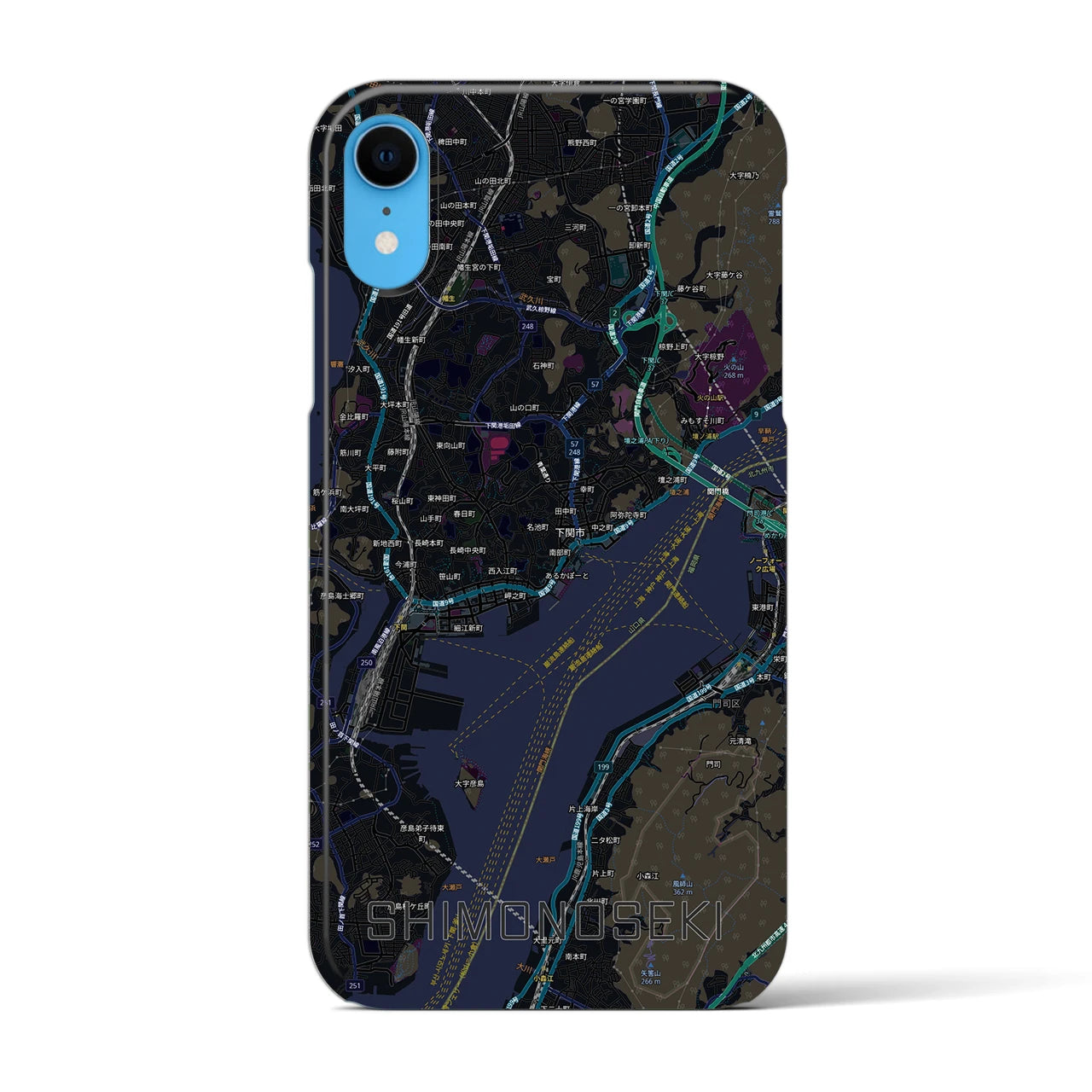 【下関2(山口県)】地図柄iPhoneケース(バックカバータイプ)