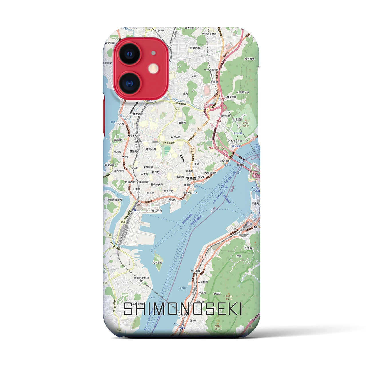 【下関2(山口県)】地図柄iPhoneケース(バックカバータイプ)