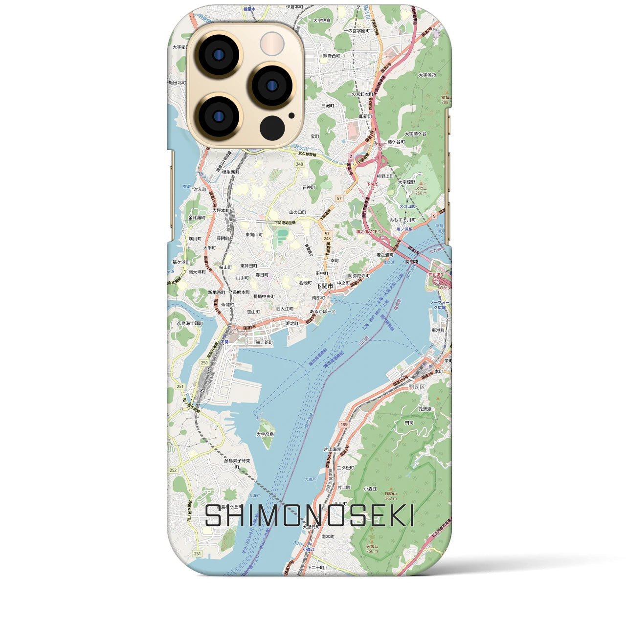 【下関2(山口県)】地図柄iPhoneケース(バックカバータイプ)