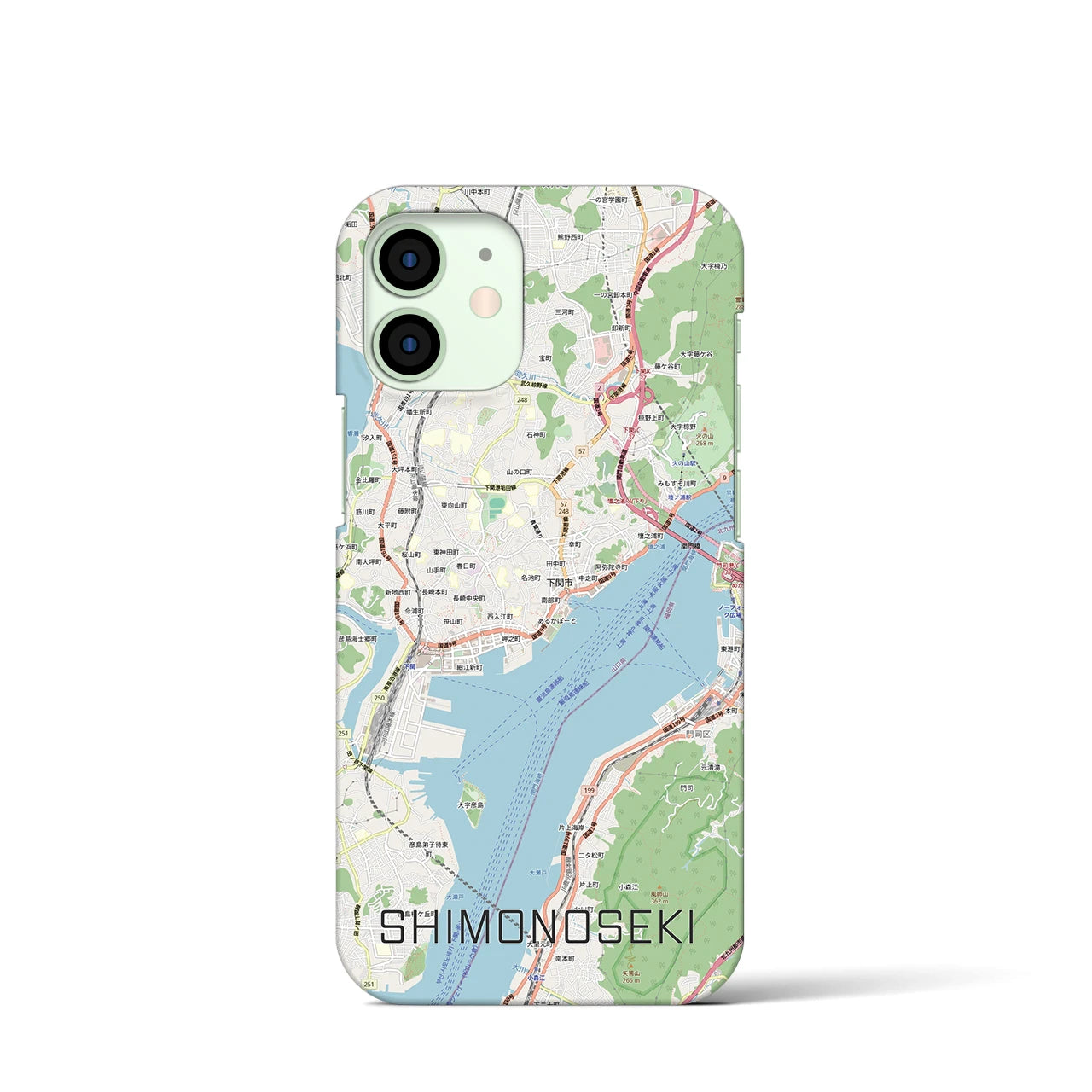 【下関2(山口県)】地図柄iPhoneケース(バックカバータイプ)