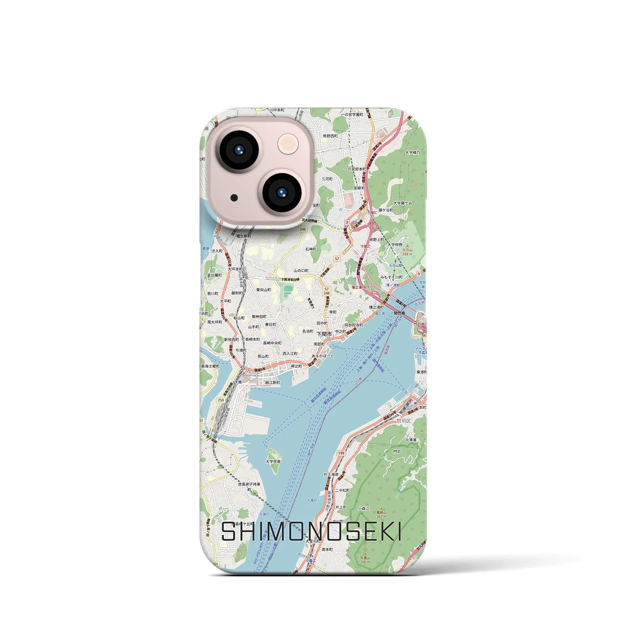 【下関2(山口県)】地図柄iPhoneケース(バックカバータイプ)