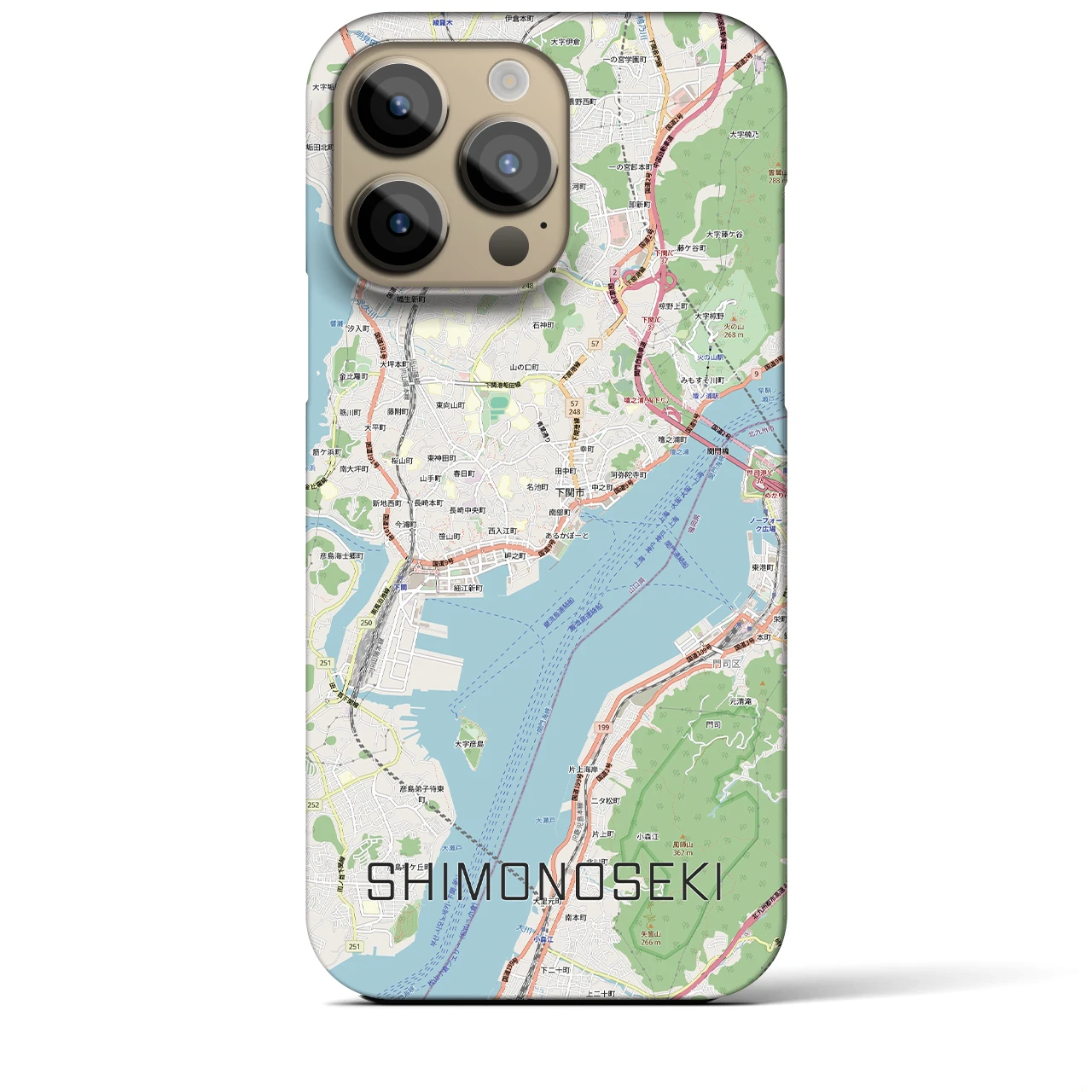 【下関2(山口県)】地図柄iPhoneケース(バックカバータイプ)