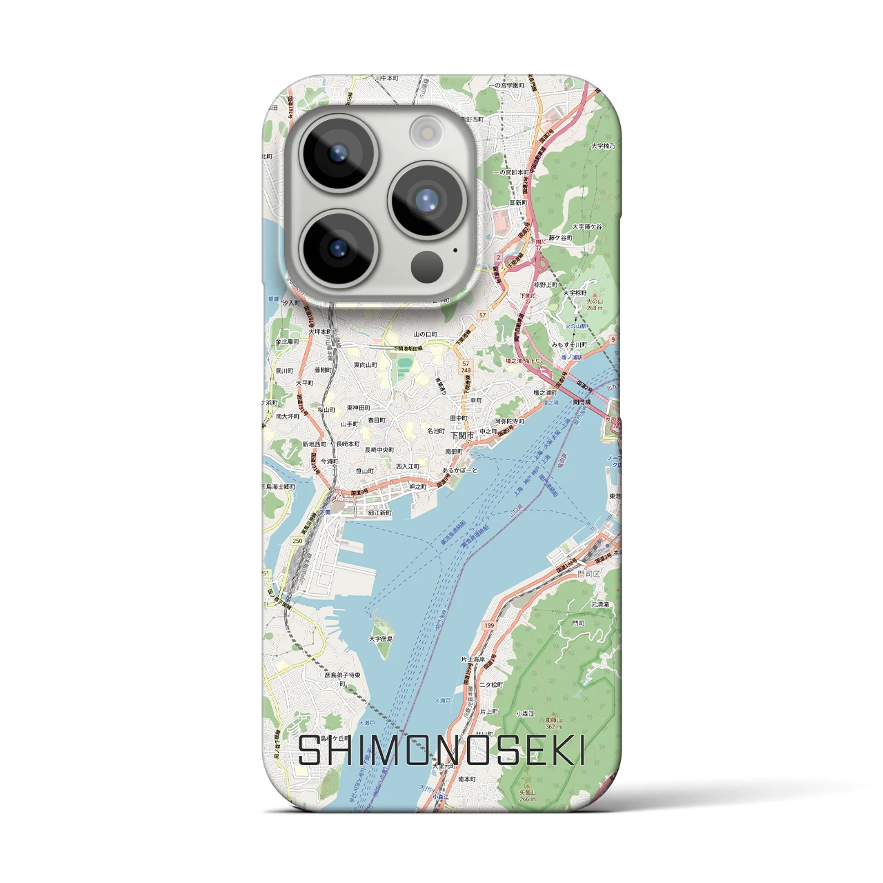 【下関2(山口県)】地図柄iPhoneケース(バックカバータイプ)