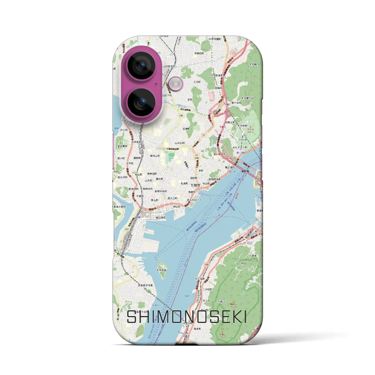 【下関2(山口県)】地図柄iPhoneケース(バックカバータイプ)