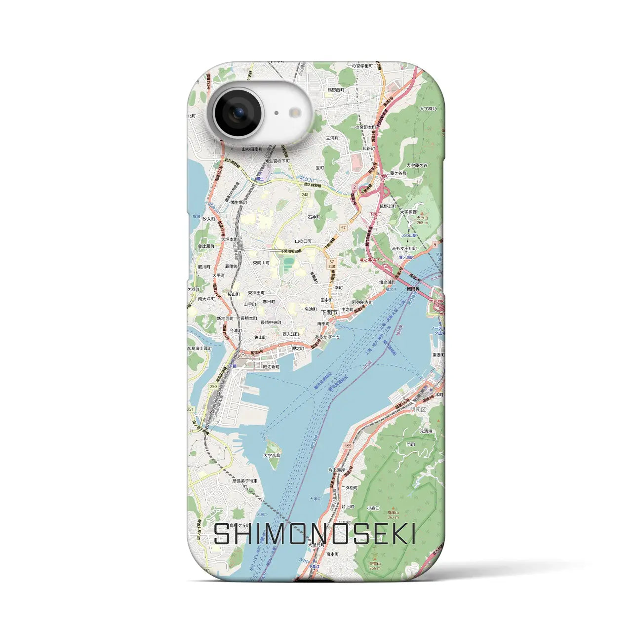 【下関2(山口県)】地図柄iPhoneケース(バックカバータイプ)