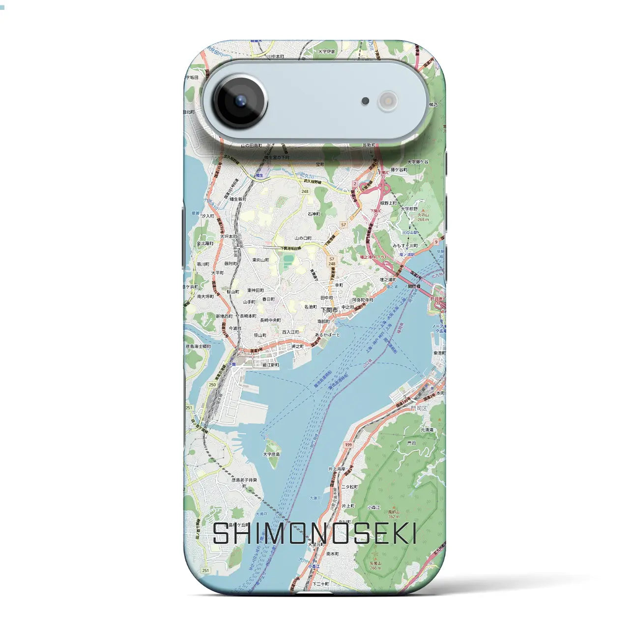 【下関2(山口県)】地図柄iPhoneケース(バックカバータイプ)