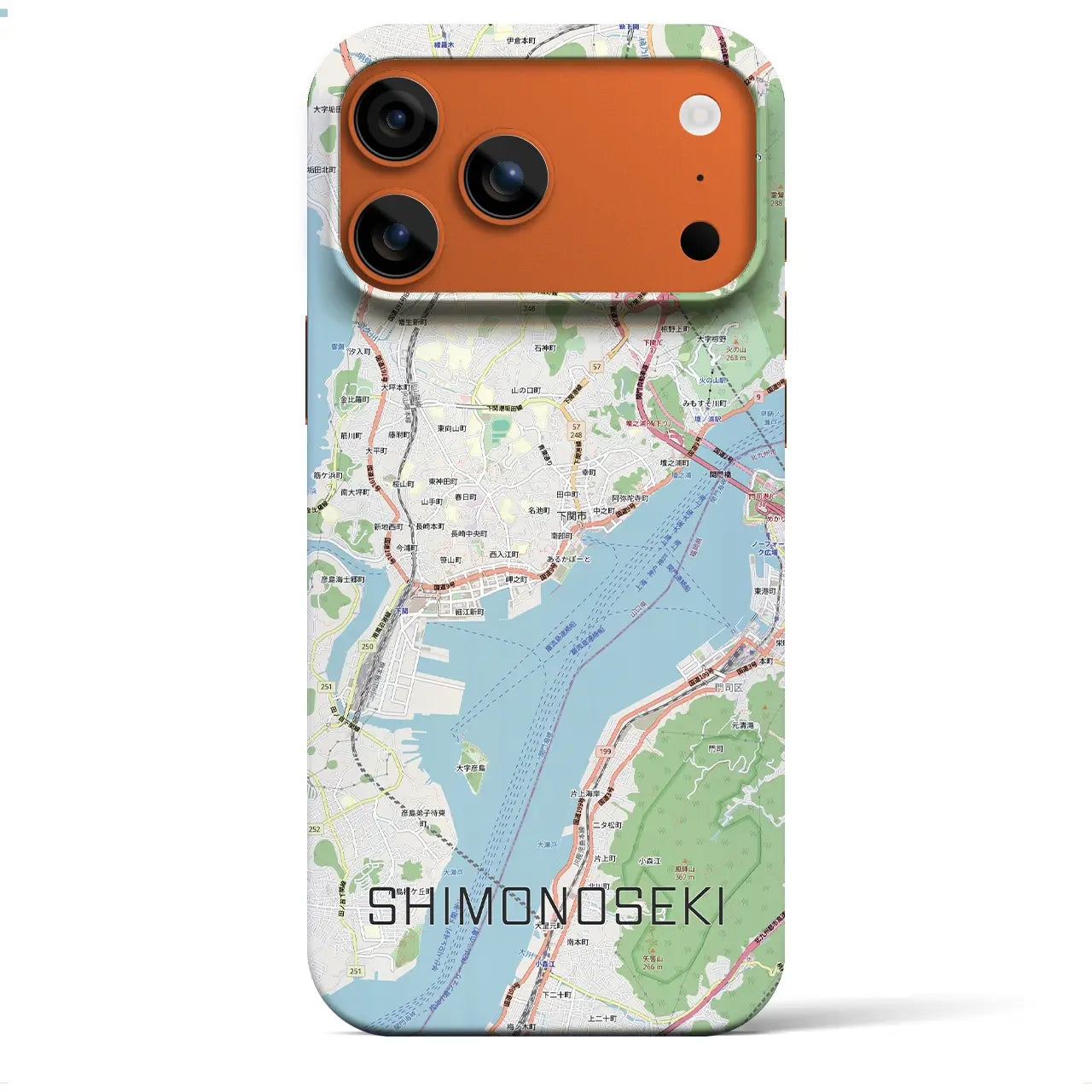 【下関2(山口県)】地図柄iPhoneケース(バックカバータイプ)