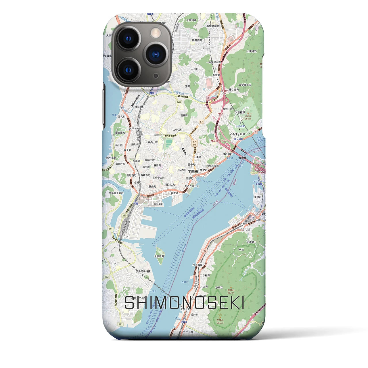 【下関2(山口県)】地図柄iPhoneケース(バックカバータイプ)