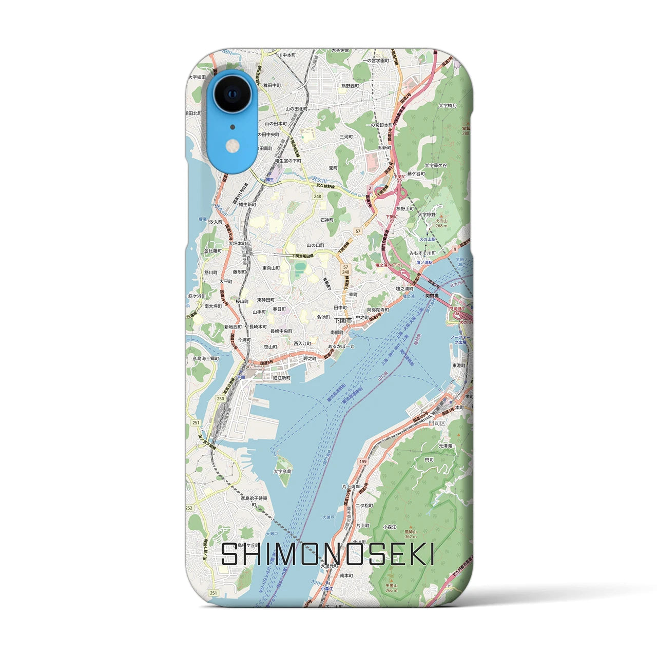 【下関2(山口県)】地図柄iPhoneケース(バックカバータイプ)