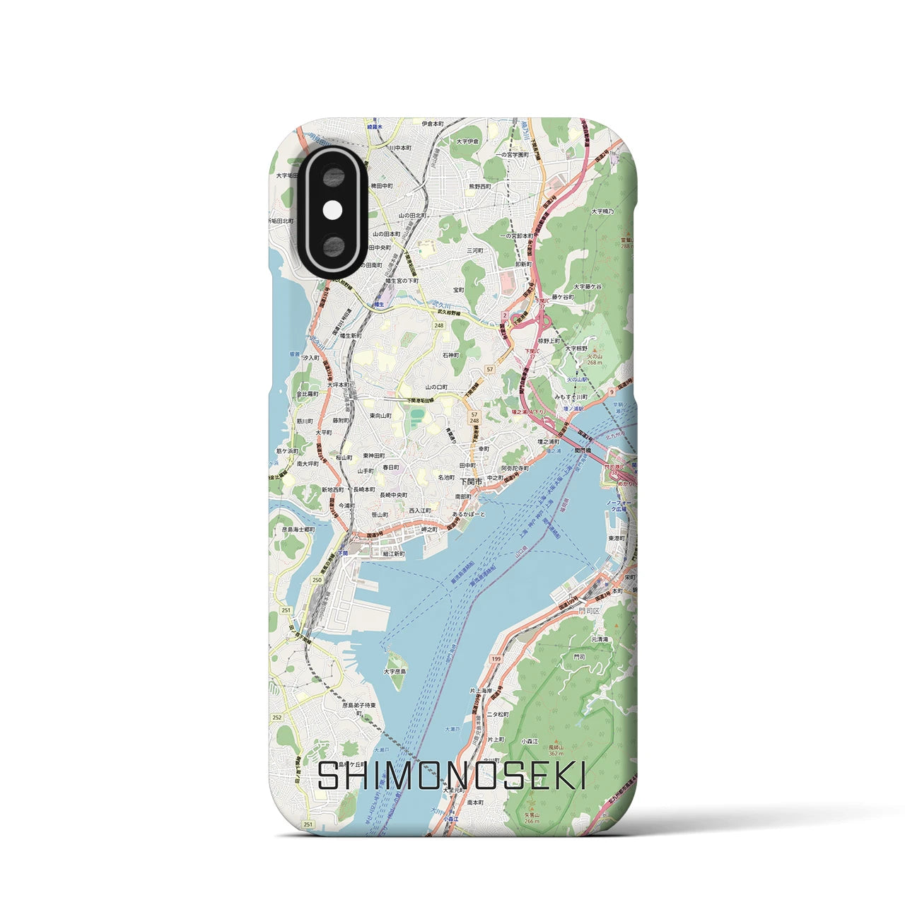 【下関2(山口県)】地図柄iPhoneケース(バックカバータイプ)