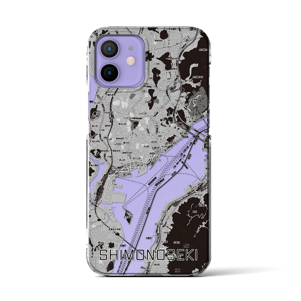 【下関2(山口県)】地図柄iPhoneケース(クリアタイプ)