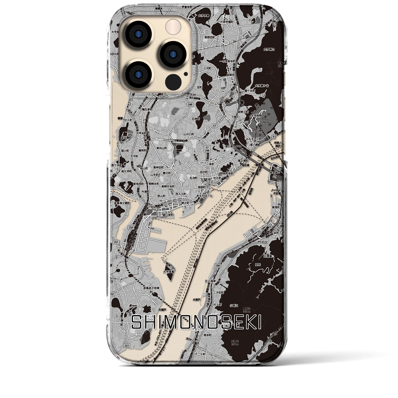 【下関2(山口県)】地図柄iPhoneケース(クリアタイプ)