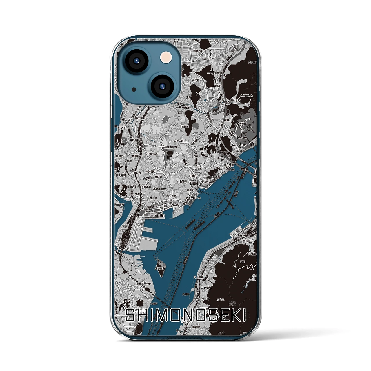 【下関2(山口県)】地図柄iPhoneケース(クリアタイプ)