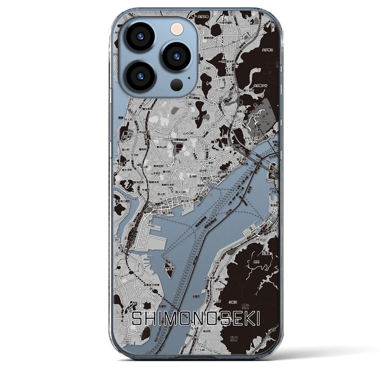 【下関2(山口県)】地図柄iPhoneケース(クリアタイプ)