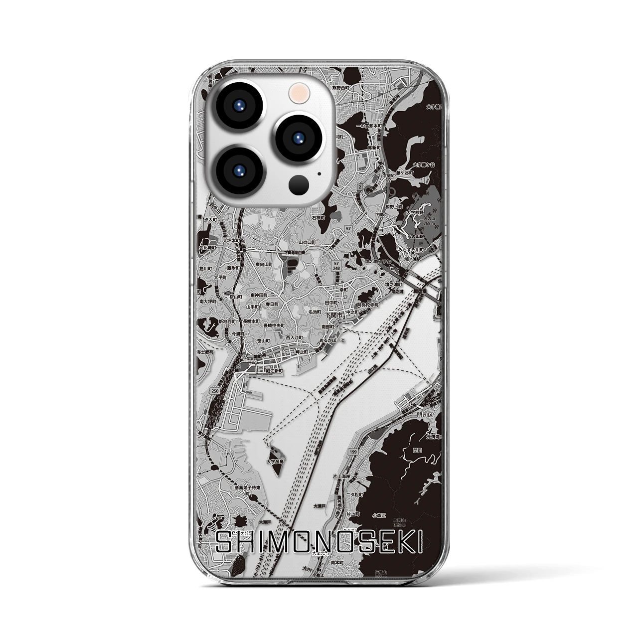 【下関2(山口県)】地図柄iPhoneケース(クリアタイプ)