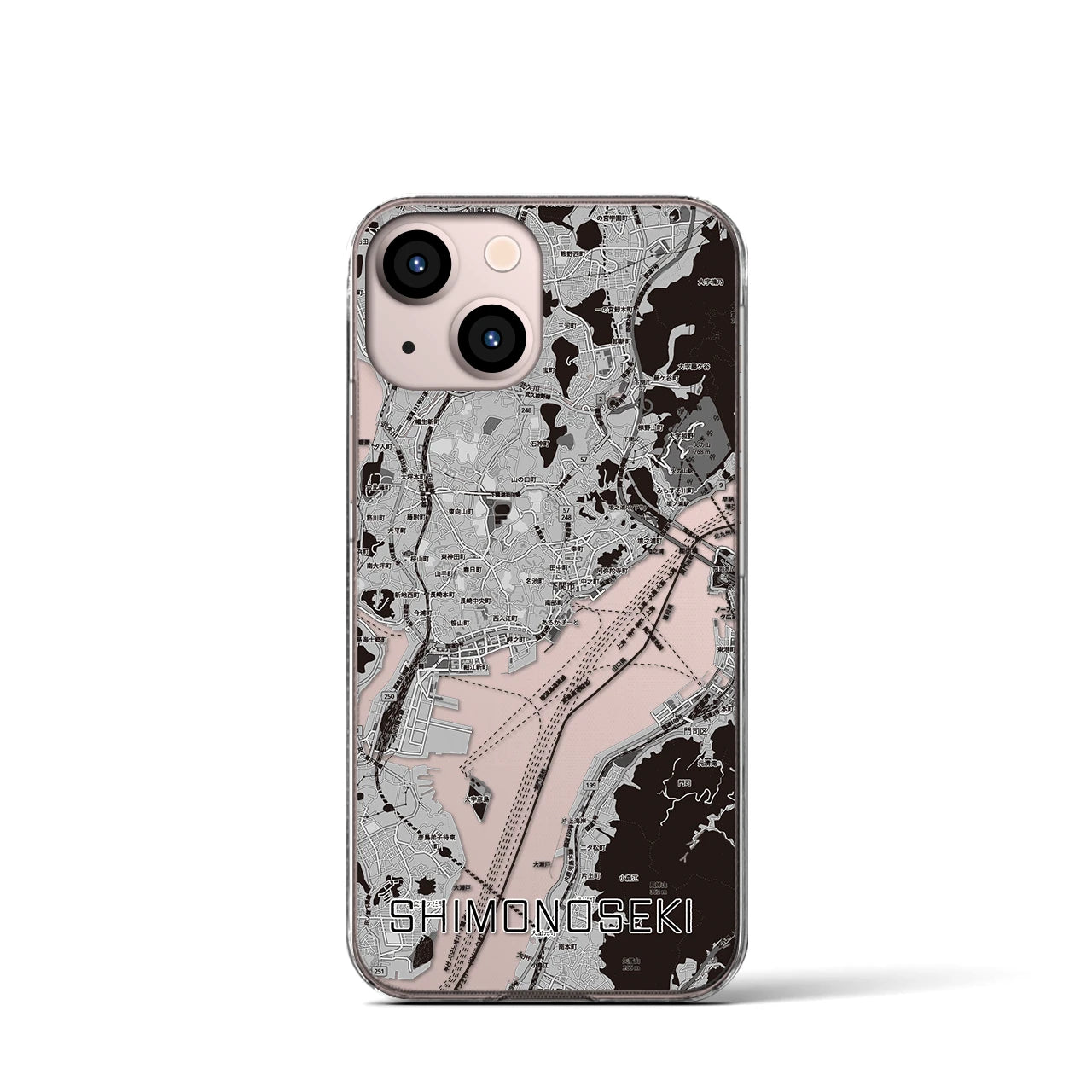 【下関2(山口県)】地図柄iPhoneケース(クリアタイプ)