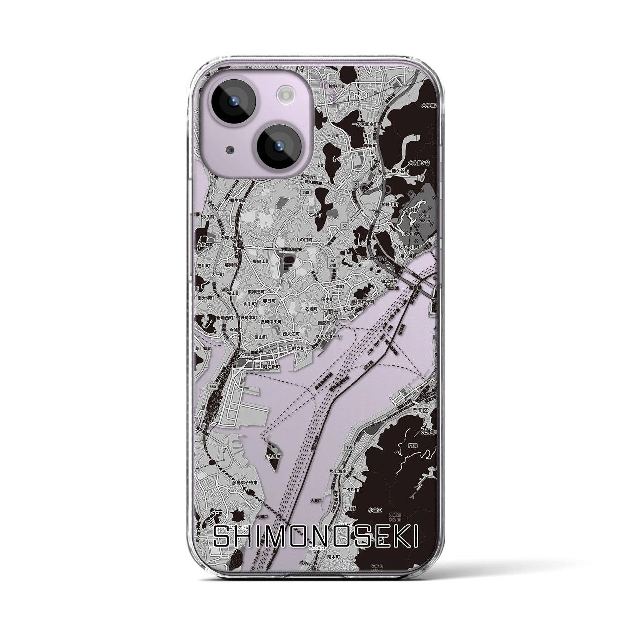 【下関2(山口県)】地図柄iPhoneケース(クリアタイプ)