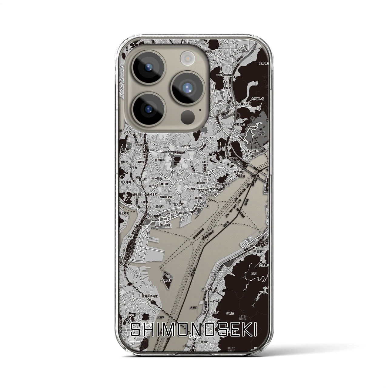 【下関2(山口県)】地図柄iPhoneケース(クリアタイプ)