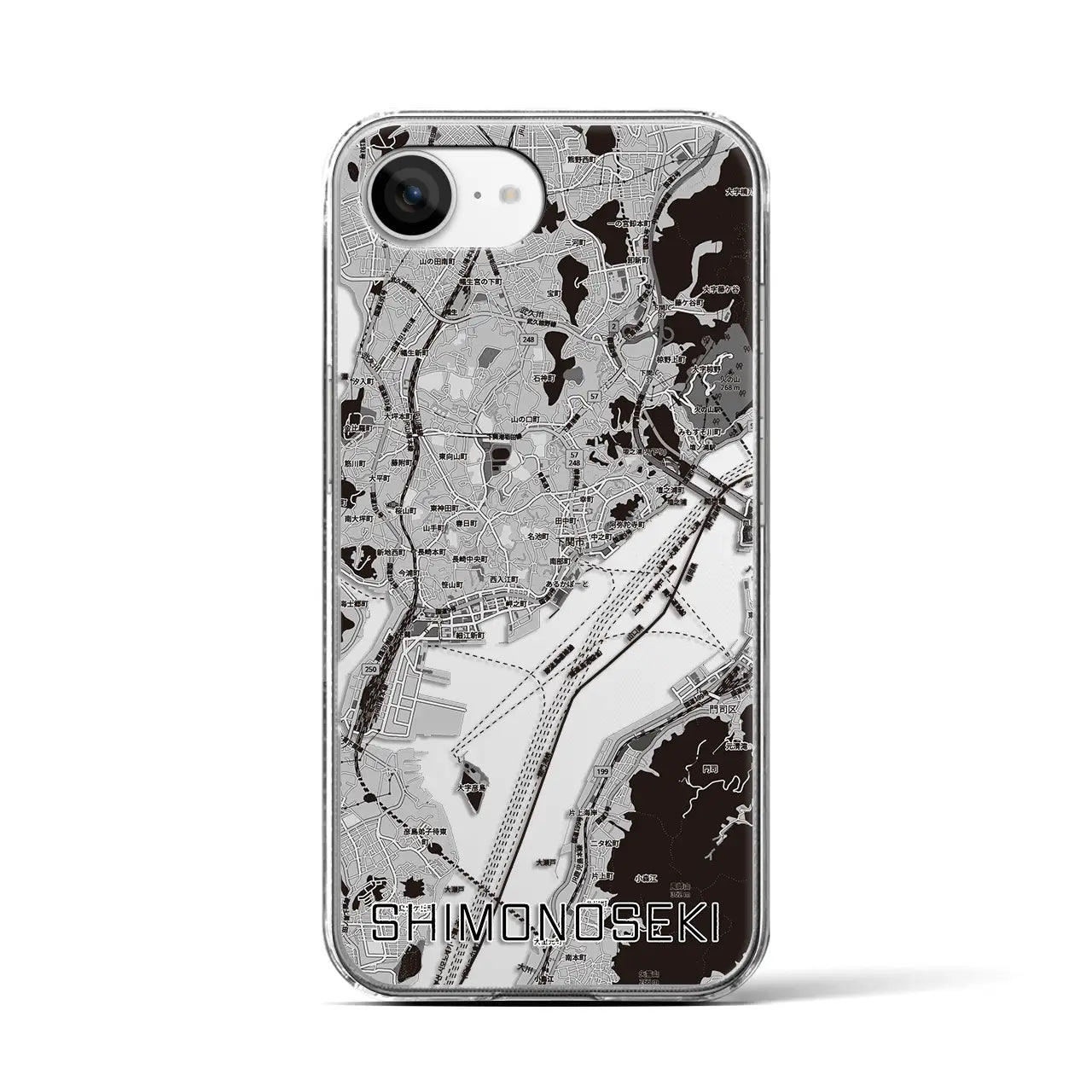 【下関2(山口県)】地図柄iPhoneケース(クリアタイプ)