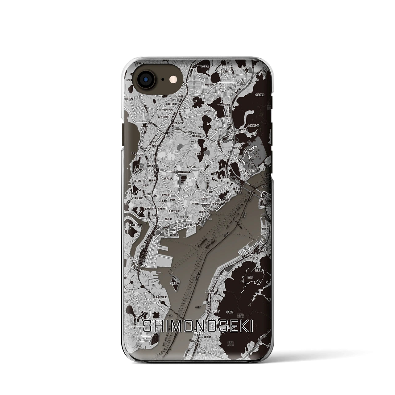 【下関2(山口県)】地図柄iPhoneケース(クリアタイプ)