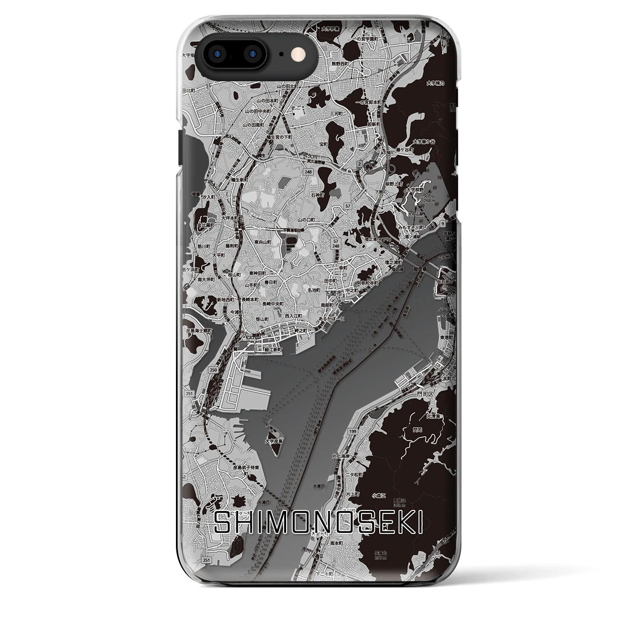 【下関2(山口県)】地図柄iPhoneケース(クリアタイプ)