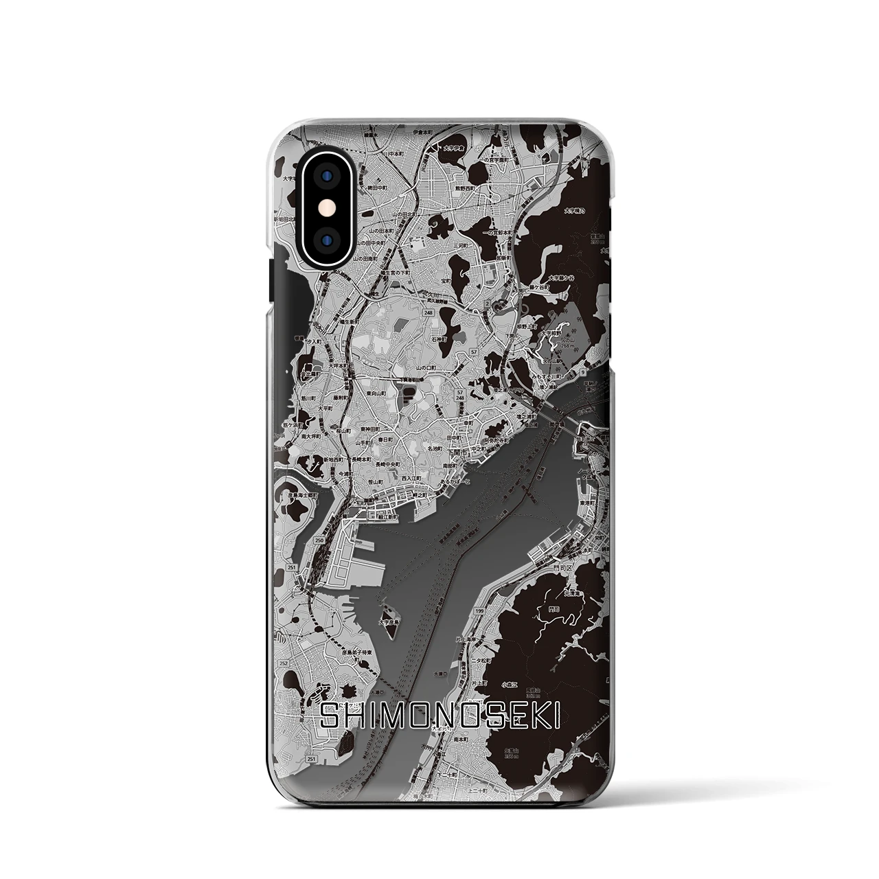 【下関2(山口県)】地図柄iPhoneケース(クリアタイプ)