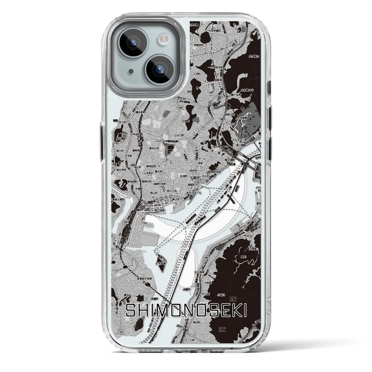 【下関2(山口県)】地図柄iPhoneケース(MagSafeタイプ)