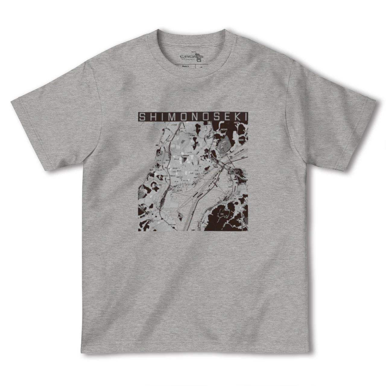 【下関2(山口県)】地図柄ヘビーウェイトTシャツ