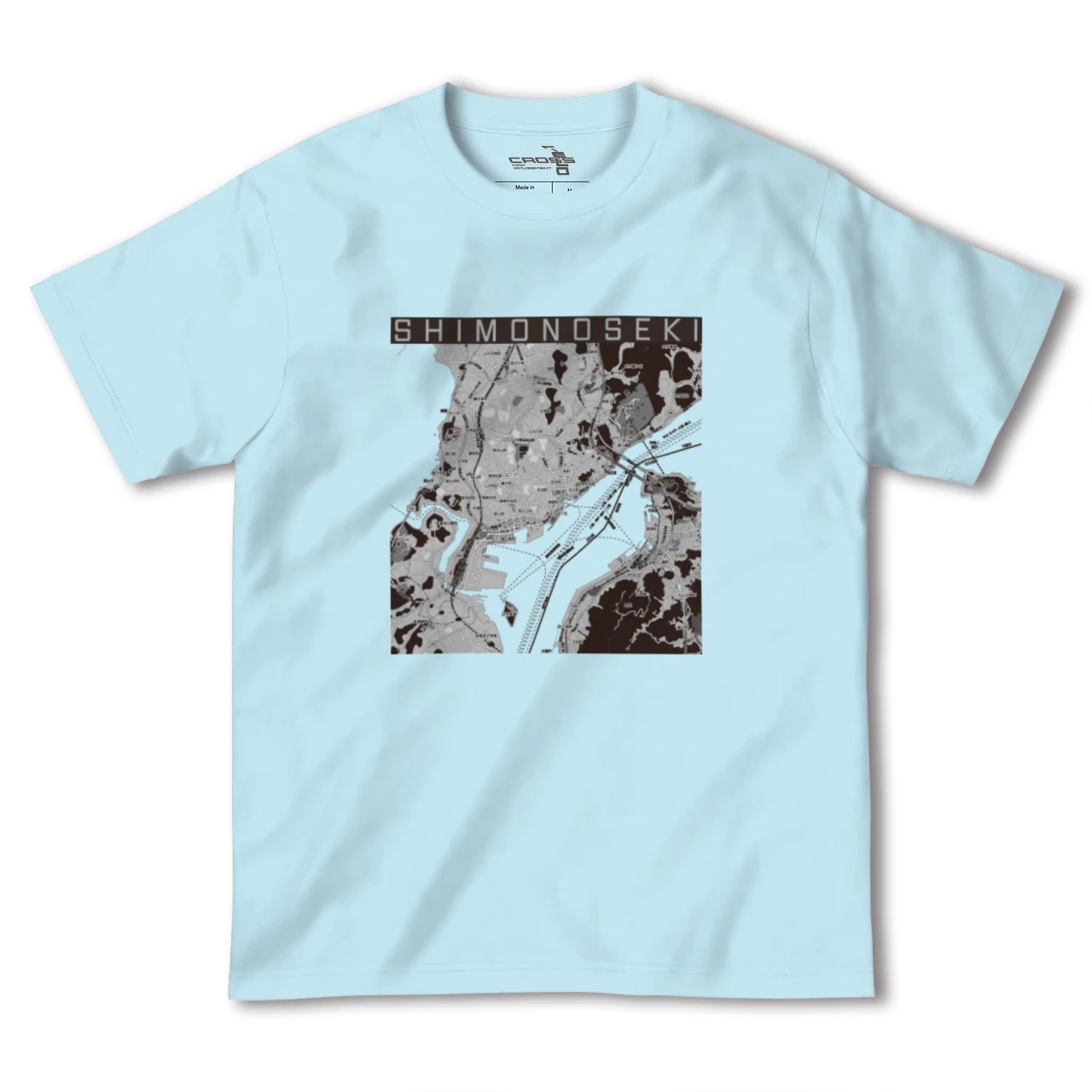 【下関2(山口県)】地図柄ヘビーウェイトTシャツ