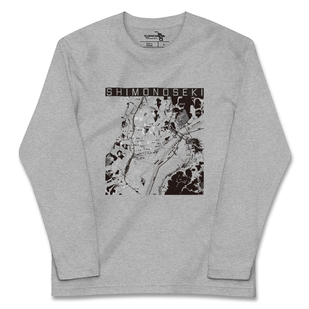 【下関2(山口県)】地図柄ロングスリーブTシャツ