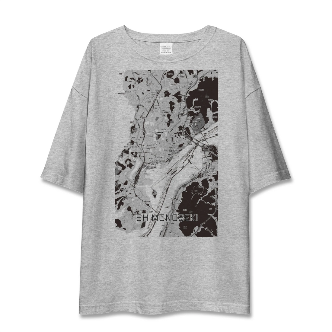 【下関2(山口県)】地図柄ビッグシルエットTシャツ