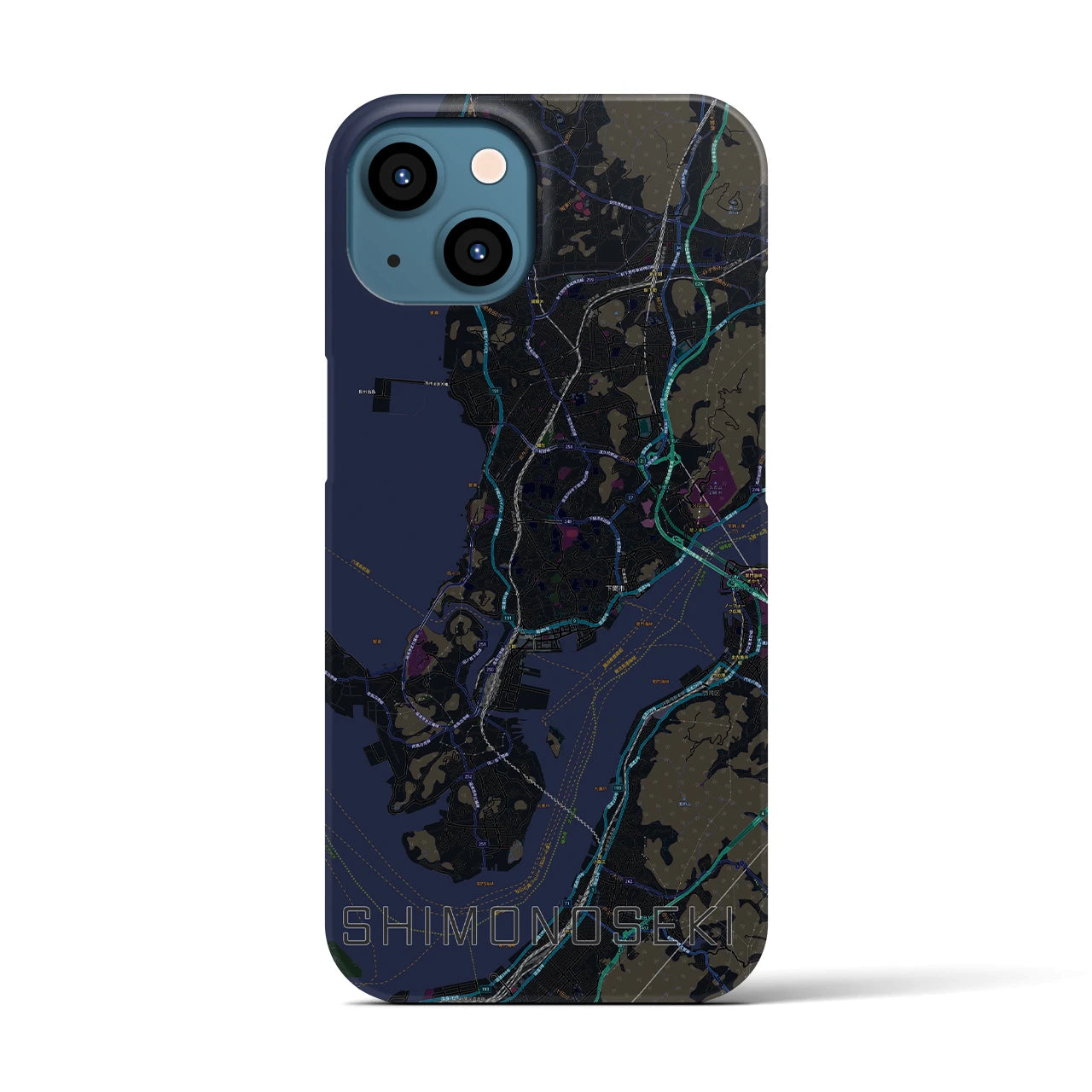 【下関(山口県)】地図柄iPhoneケース(バックカバータイプ)