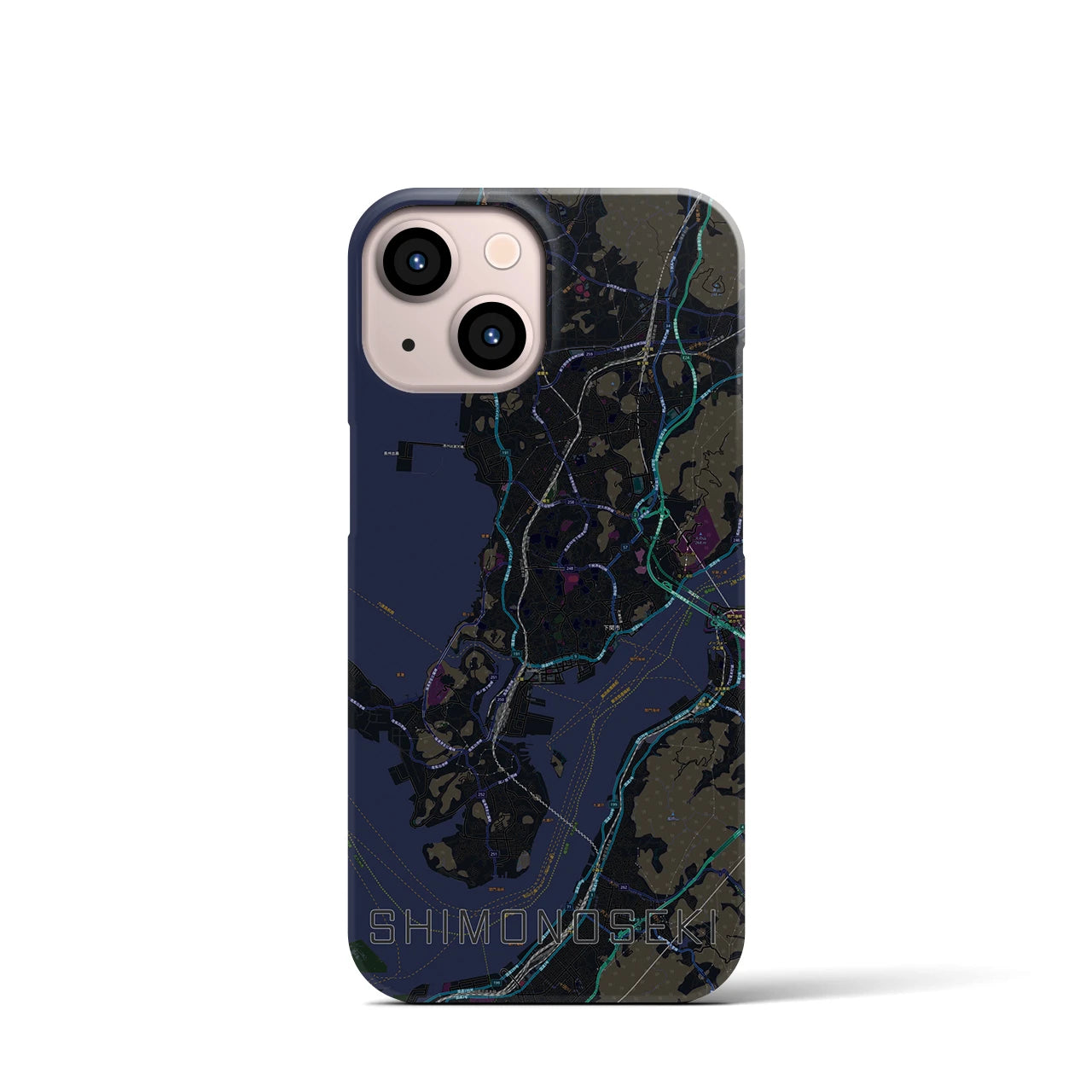 【下関(山口県)】地図柄iPhoneケース(バックカバータイプ)