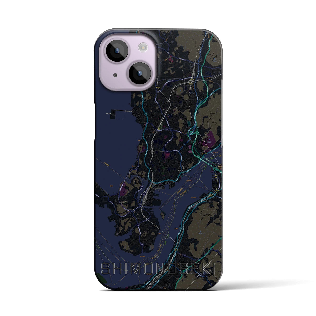 【下関(山口県)】地図柄iPhoneケース(バックカバータイプ)