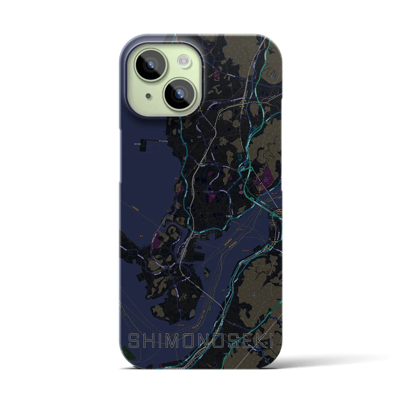 【下関(山口県)】地図柄iPhoneケース(バックカバータイプ)